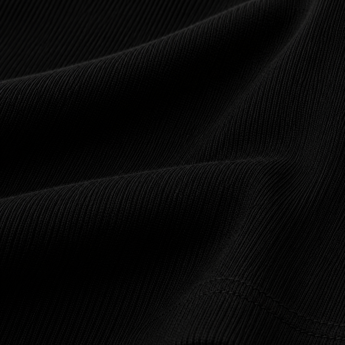 Ribbed Henley — Black