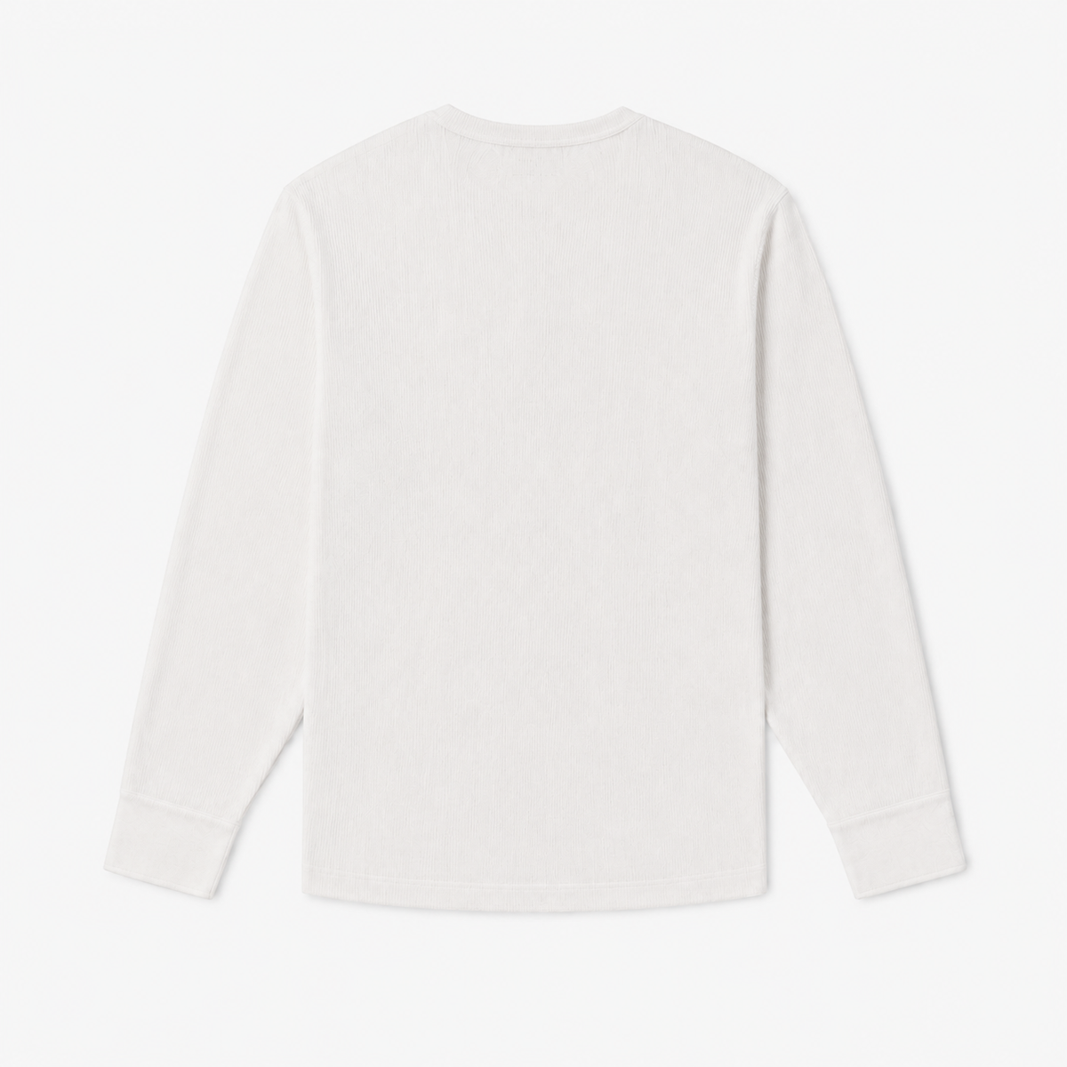 Ribbed Henley — White