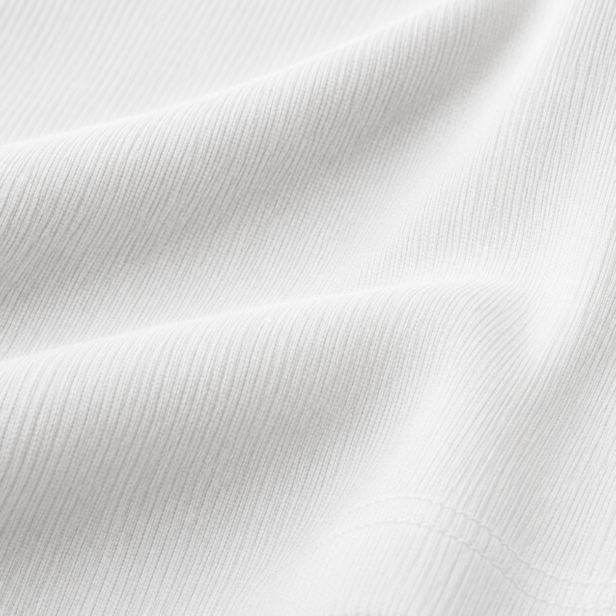 Ribbed Henley — White