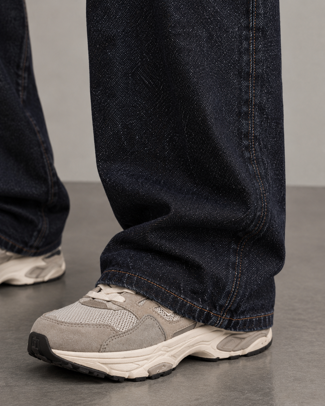 Raw Denim Wide-Leg Jeans