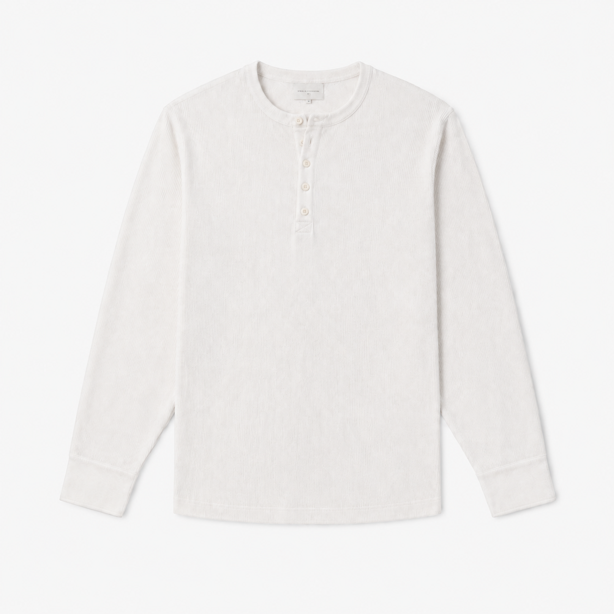 Ribbed Henley — White