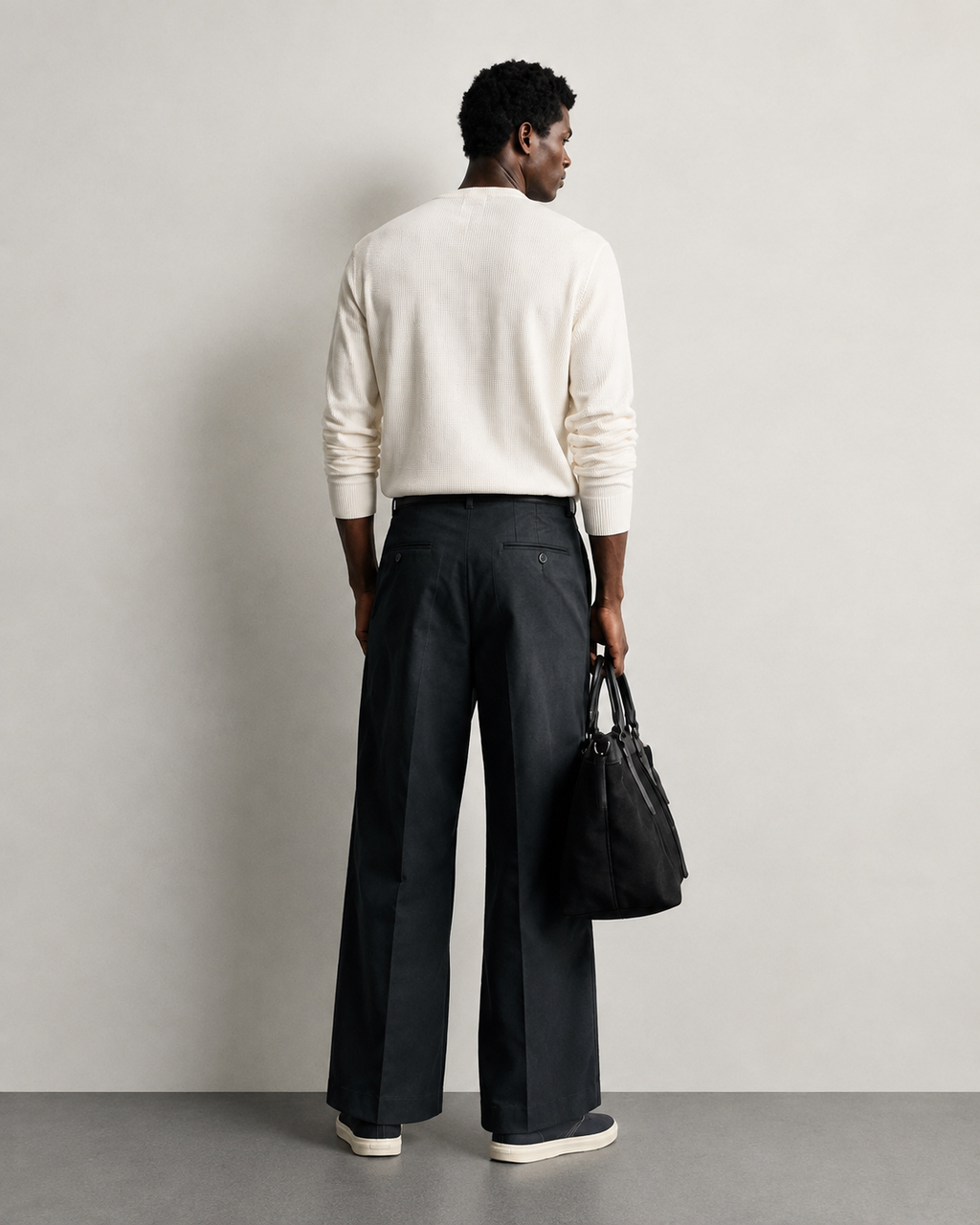 Ribbed Henley — White