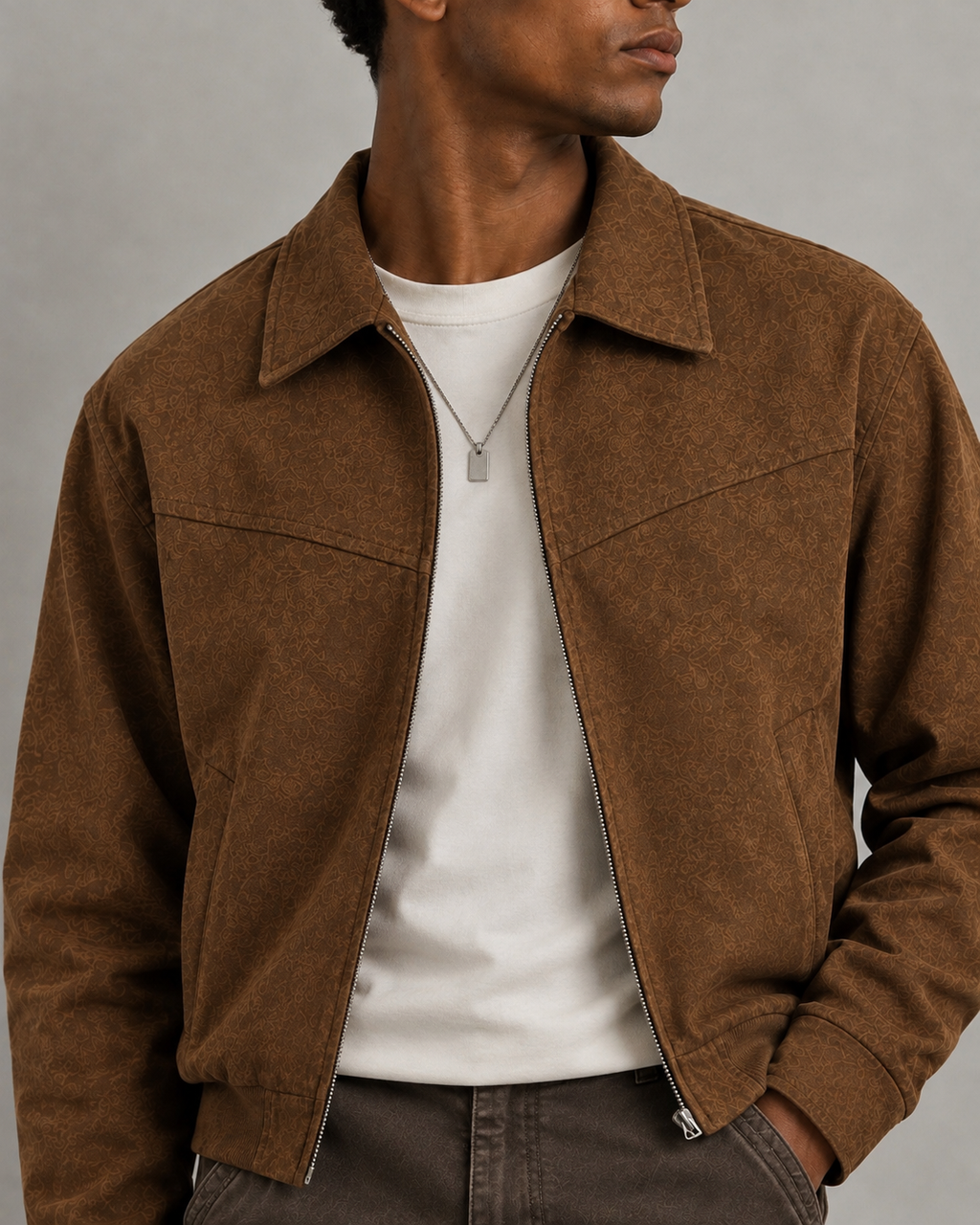 Vintage Suede Jacket — Zip